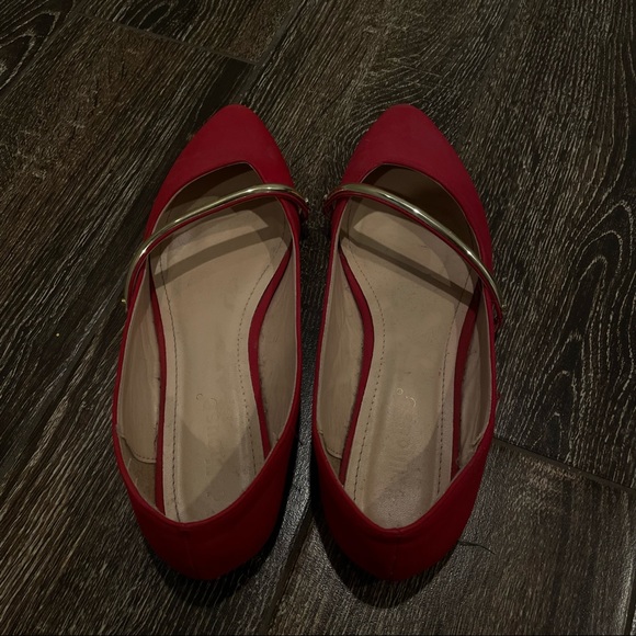 Red Pointed Toe Dollhouse Classy Flats - Picture 5 of 5